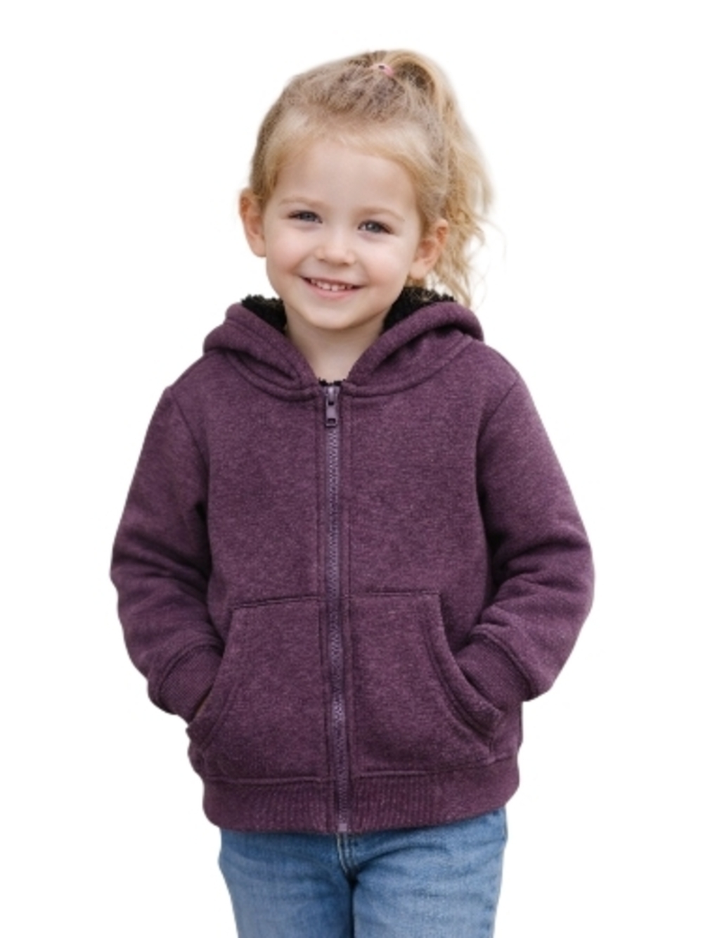 Berkley Jensen Purple Sherpa-Lined Hoodie – Size 4